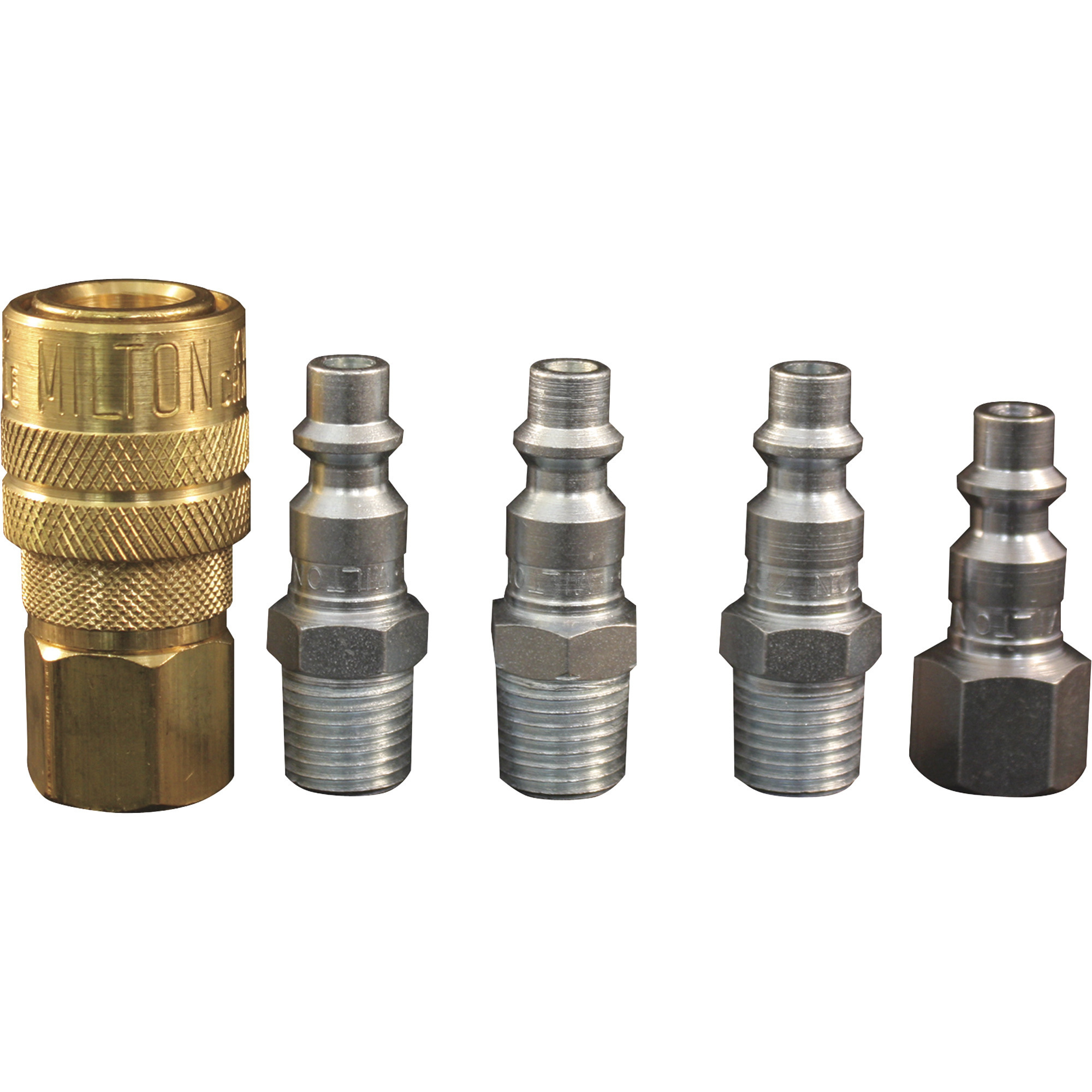 Milton M-Style Air Coupler and Plug Set, 1/4in. NPT, 5-Pc., Model# S-211